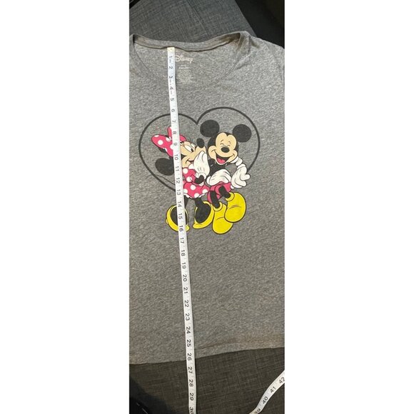 Disney Mickey & Minnie Mouse Gray Graphic T-Shirt XXXL Romantic Heart Design - Picture 6 of 8